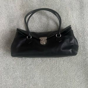 Prada vintage black leather shoulder bag